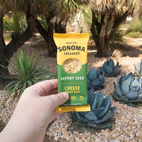 Sonoma Creamery Cheese Crisp Bars - Savory Seed 8 Two-Bar Packs (Savory Snack Bars with 0g Sugar & 8g Protein Low Carb Gluten Free)