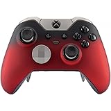 eXtremeRate Red Shadow Soft Touch Replacement Faceplate Front Shell for Xbox One Elite Controller