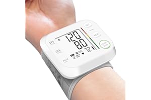 COVERICH Blood Pressure Monitor Wrist Blood Pressure Monitors for Home Use 5-8.5 Inch Adjustable Blood Pressure Cuff 2 User x 99 Reading Memory LCD Digital Backlight Display