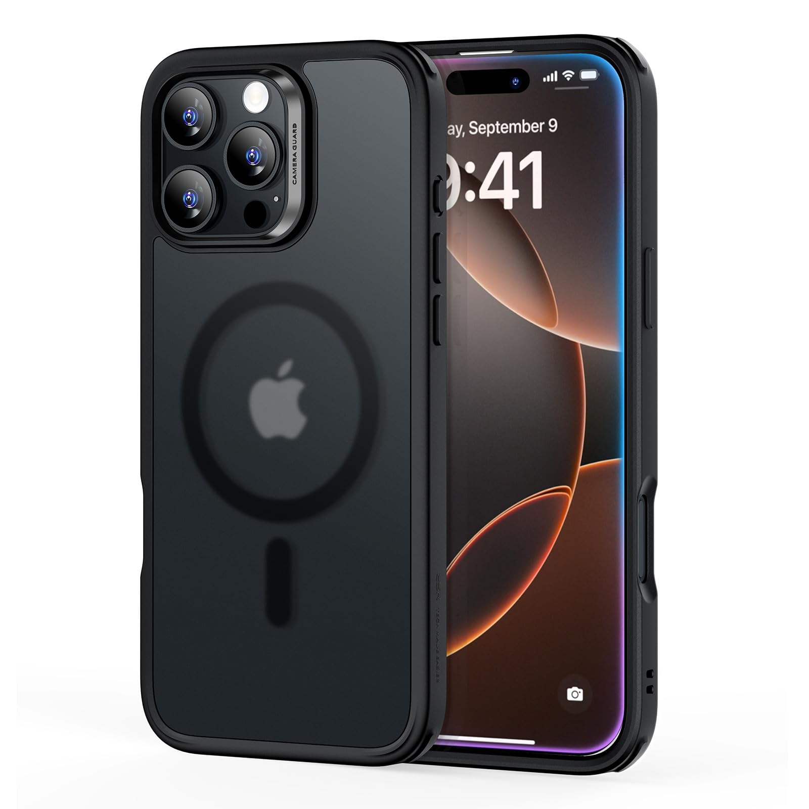 Photo 1 of ESR for iPhone 16 Pro Case, Compatible with MagSafe, Shockproof Military-Grade Protection, Magnetic Phone Case for iPhone 16 Pro, Classic Hybrid Case (HaloLock), Frosted Black