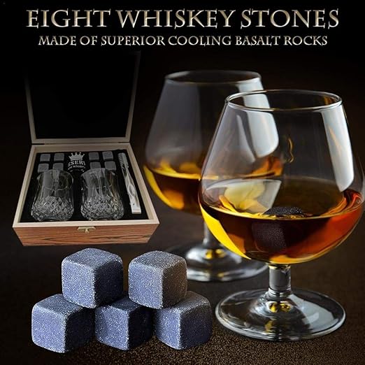 Motto.H Whisky Stone, Whisky Stone de Granito, 8 Cubitos de Hielo ...