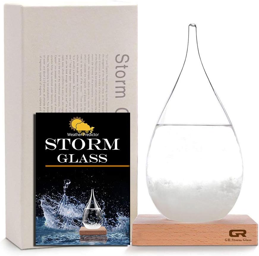 GR Storm Glass Weather Stations Water Drop Weather Predictor Creative Forecast Nordic Style Decorative Weather Glass (L)