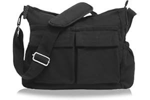 SOGOYFLA High Density Canvas Messenger Bag for Men/Women, 15” Large Crossbody Shoulder Bag Tote Bag for College/Travel/Work Daily Use