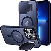 Silverback for iPhone 13 Pro Max Case with Stand, MagSafe-Compatible Case with Built-in Camera Cover,Magnetic Phone Case Translucent Matte Shockproof for iPhone 13 Pro Max 6.7 inch - Navy Blue