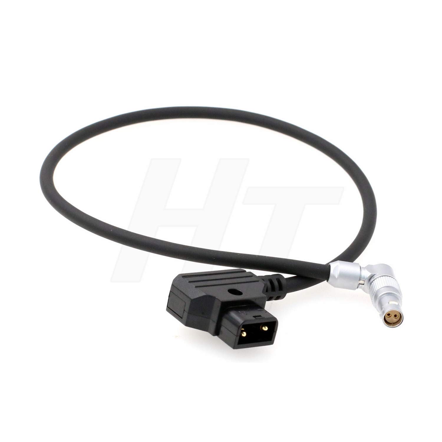 HangTon Power Cable Ptap D-tap to Right Angle 2 Pin Female for RED KOMODO 6K Camera (1 ft, right angle)