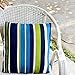 Decorative Square 18 x 18 Inch Throw Pillows (Indoor/Outdoor) - Blue, Green & White Stripe Cushion