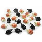 Suartus Resin Mini Turtles - 30Pcs Miniature Turtles Figurines Sea Turtle Figures Tiny Tortoise Turtle Figurines Ocean Animals Statue for Fairy Garden Micro Landscape Decor Ornament