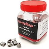 FenceMate Aluminum Alloy Crimp Loop Sleeves #2-3 to Splice &amp; Join | Metallic Wires/Ropes, Gritted with Super Holding Force on High Tensile Wires in Fencing &amp; Hanging, Wire Crimper 100pcs/PK