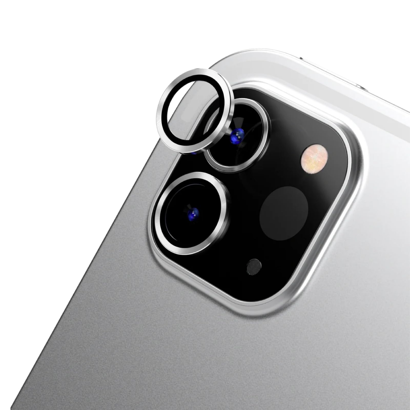 RHINOSHIELD Camera Lens Protector compatible with [iPad Pro 2/3/4-11 inch/iPad Pro 4/5/6-12.9 inch] | High Clarity Scratch Proof 9H Tempered Glass and Aluminum Trim - Silver