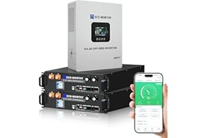 ECO-WORTHY Home Power Station Backup Power,10240Wh LiFePO4 Battery Support Communication、Bluetooth and WiFi,AC 5000W Inverter, 2Hr/5Hr Fast Charge,for Home Backup,Emergency,Solar System Components
