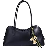 Rosvovo Genuine Leather shoulder Bag for Women with Top Handle, Satchel purse Bowler Handbags with zipper closure