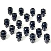SILASLIN Hip hop Style Acrylic Skull 15mm Beads Large Hole for DIY Bracelet, Keychain, Jewelry,Phone Chain, 220 Pieces, Black (Absolute Black)
