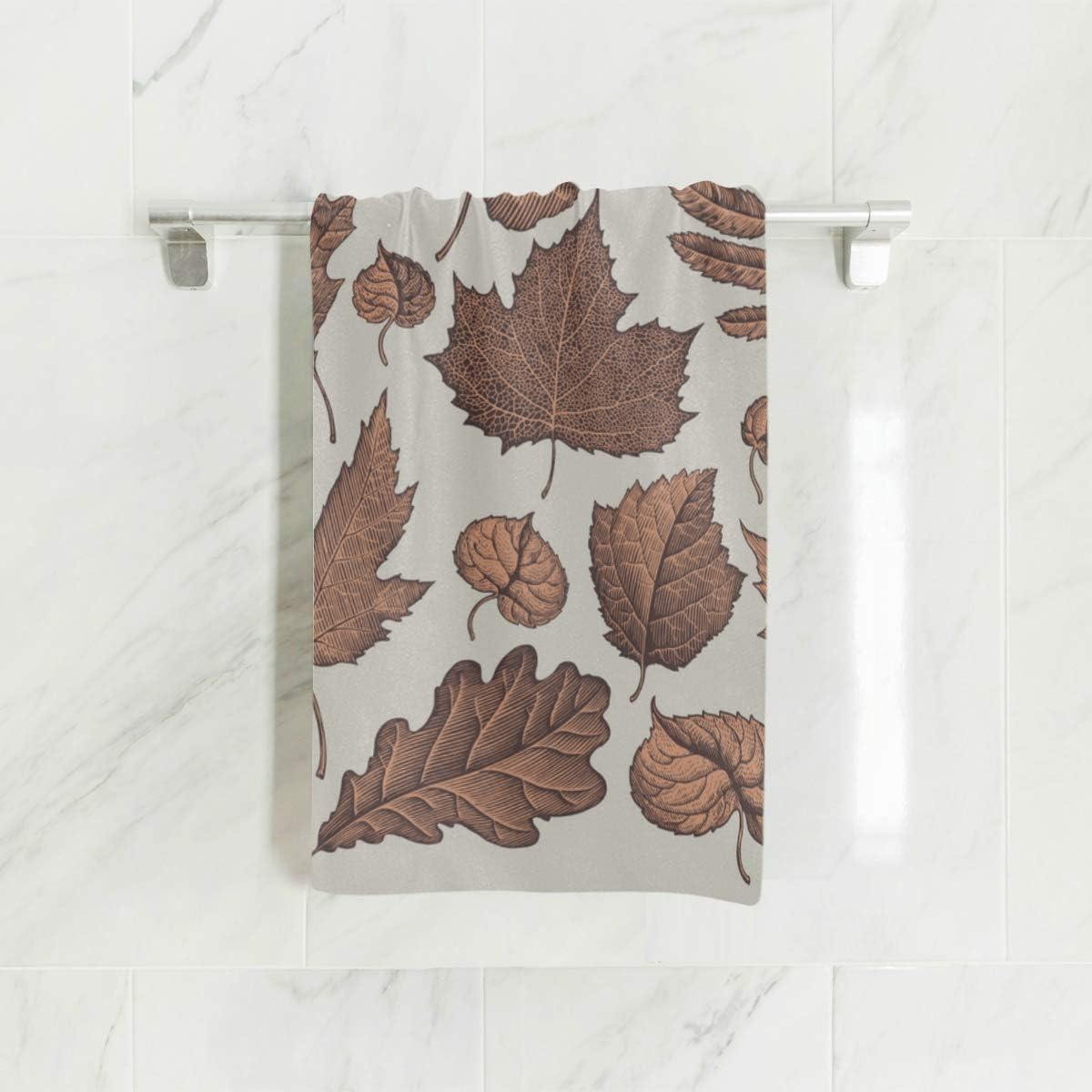 Hand Towels Beach Single Bright Red Dried Maple Leaf Soft