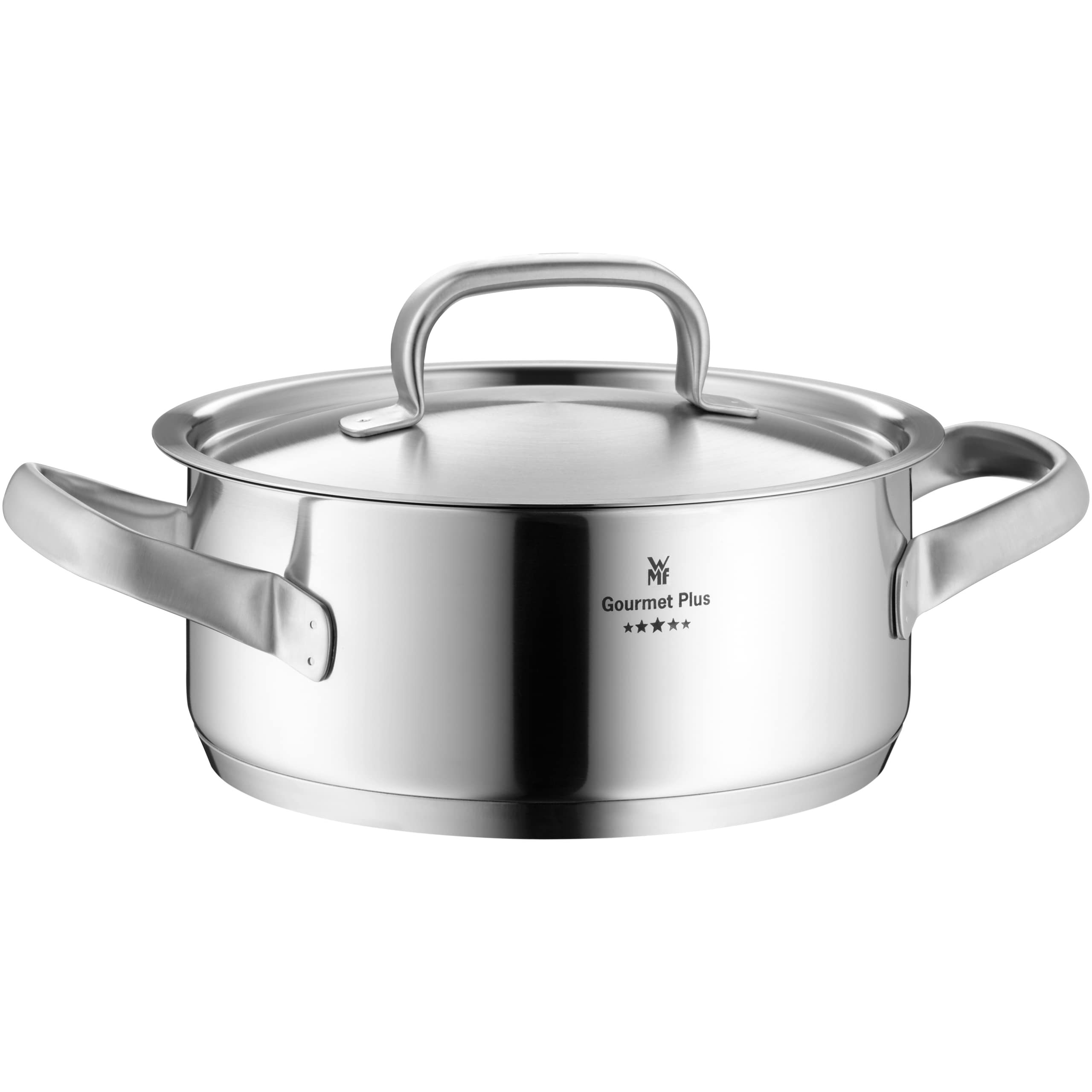 WMF Gourmet Plus 18/10 24-cm Stainless Steel Low Casserole with Lid, 4.1 Litres