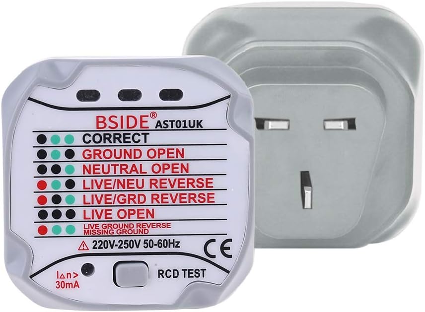 chenguld-Electroscope Detector Socket Line Power Zero Fire Polarity Tester Plug Leakage Test Electrical -UK