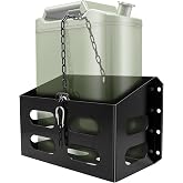 Jerry Gas Cans Holder Rack 5 Gallon/20 Liter, Lockable Metal Steel Jerry Gasoline Cans Mount Brackets, Fuel Jug holder Rack, Water Container Holder Rack for Camping, Overlanding