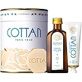 COTTAN Paris Arsène Beauty Ritual Tin | Softened Face Soap, Micellar Beauty Toner & Evanescent Face Cream | Vegan, 99% Natural Ingredients | French Skincare Set for Cleansing, Hydration & Softness