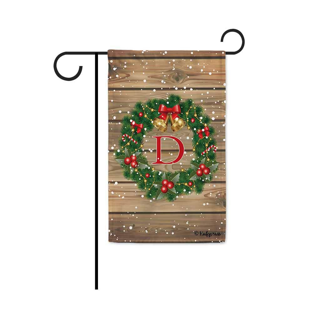 Best Christmas Initial Garden Flag