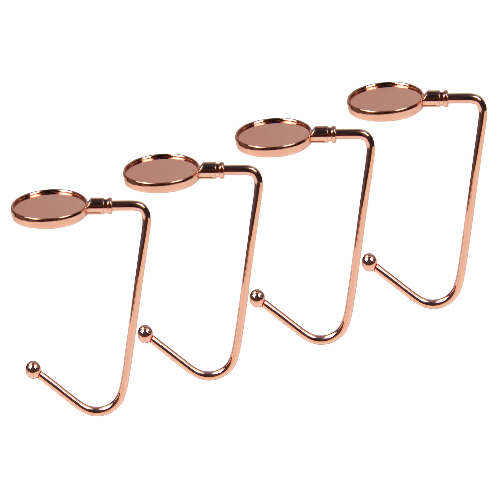 KEYIDO 4 Pack Christmas Stocking Holders for Fireplace Stocking Hooks Hangers for Fireplace Mantle with Anti Skid Safety Hang Grip for Xmas Party Decoration Rose Gold