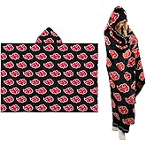 Naruto Anime Akatsuki Cloud Bedding Super Soft and Cozy Wearable Hooded Throw Blanket, 70 in x 50 in (Official Licensed Product) by Franco Collectibles