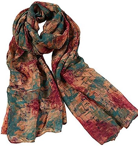 Women's Fashion Cotton Feeling Infinity Lightweight Print Sunscreen Shawl Wraps Scarf