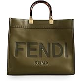 WHAT GOES AROUND COMES AROUND Women's Pre-Loved Fendi Green Calfskin Sunshine Shopper Tote