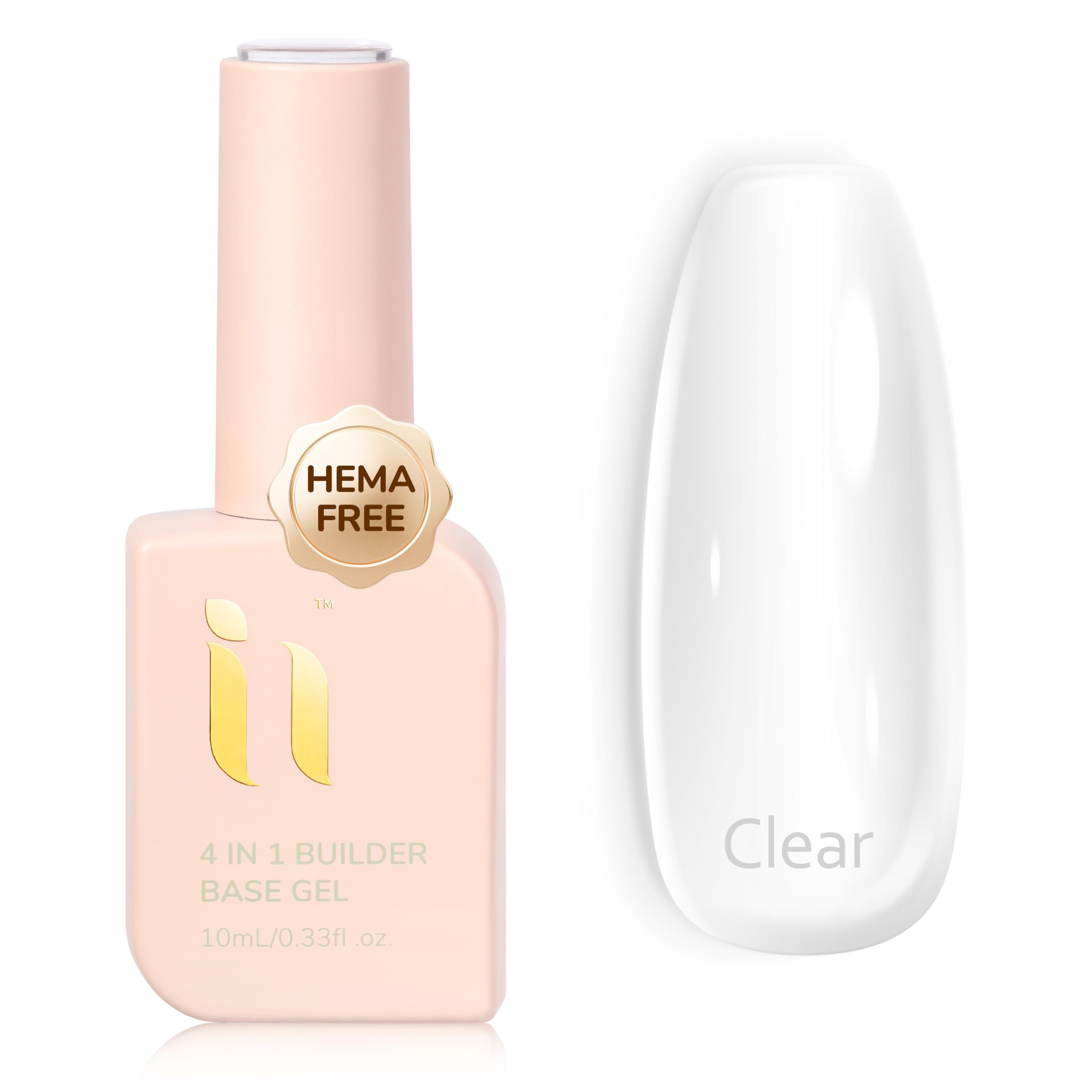 idyllbeauty Builder Base Gel, Soak Off Transparent Builder Base LED Lamp UV Need,Vegan Streak Free,Strengthening Nails for Weak Brittle Thin Flimsy Nail