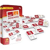 Junior Learning Angles Dominoes - 28 Piece Educational Math Game | Beginner geometry matching set in a durable collector's tin, featuring thick plastic pieces for easy classroom manipulation