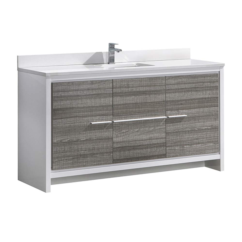 Fresca Allier Rio 60 inch Ash Gray Single Sink Modern Bathroom Vanity w/Top &... eBay