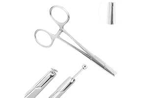 AccGin Piercing Clamps Ear Nose Septum Piercing Piercing Tool for All Piercings 316L Stainless Steel Ear Lip Nose Belly Navel Tongue Body Piercing Kit （5mm）