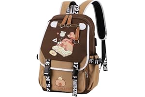 Lushandy Cute Capybara Backpack Funny Cartoon Backpacks Kawaii Capybara Bag Capibara Flap Backpack Ita Bags