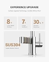 DAYONE Chrome Pull Out Kitchen Tap Swan Neck SUS304 1 Hole 360° Swivel view 7