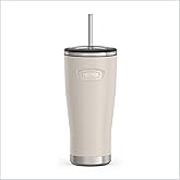 THERMOS ICON SERIES, Stainless Steel Cold Tumbler with Lid and Straw - 24 Ounce, Sandstone - Vacuum Insulated Tumbler