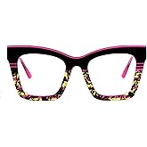 Zeelool Eyeglasses Frames for Women Square Eyewear with Non-prescription Clear Lens Fashion Designer Eyeglasses