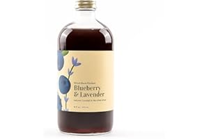 Wood Stove Kitchen - Blueberry & Lavender Mix | Cocktail & Mocktail Mixer - Natural Craft Syrup with Tasty Flavors - Concentrated & Alcohol Free - Aromatic, Honey, 16 oz.