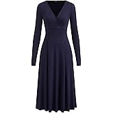 CIDER Elegant Wrap Dress Long Sleeve Midi Dress for Women