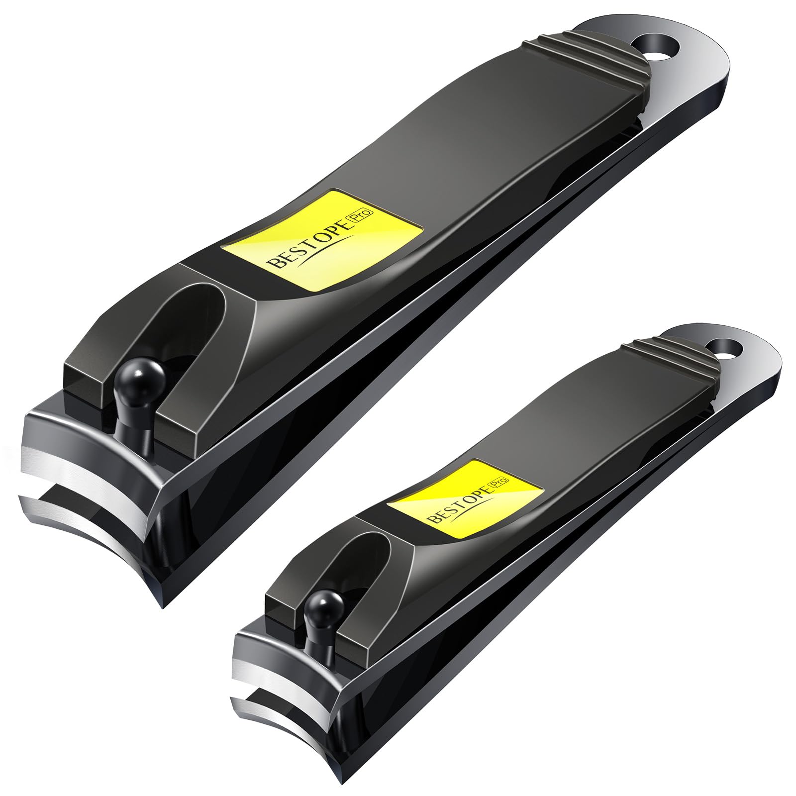 Nail Clippers 2PCs Nail Cutter Set Stainless Steel Fingernails Toenails Clippers for Men Women Sturdy Nail Clipping Kit