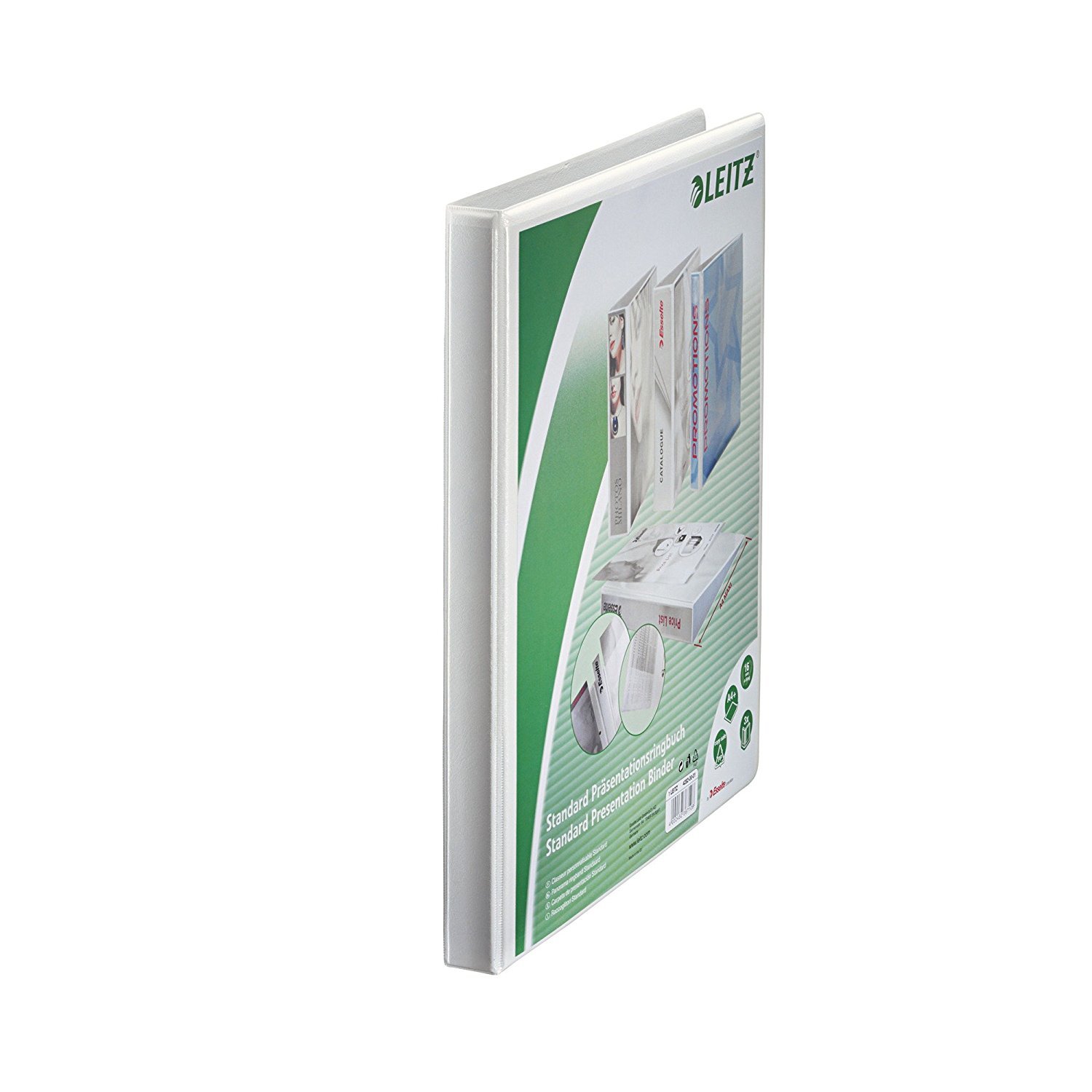 Leitz Presentation 42820001 A4 Ring Binder with Pouches and 4 Rings with 16 mm Diameter White Polypropylene
