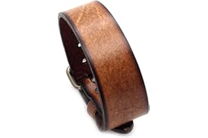 Pitmmord Punk Rock Faux Leather Wristband Retro Simple Adjustable Belt Buckle Bracelet Arm Band Cuff Bracelet