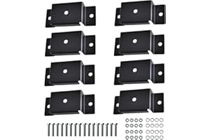 Yehchi 8 Pcs Utility Trailer Pocket for 2'' x 4'' Lumber, Ideal for Trucks and Flatbeds, Frosted Non-Slip Scratch Resistant Design, Includes Mounting Bolts and Nuts, Black