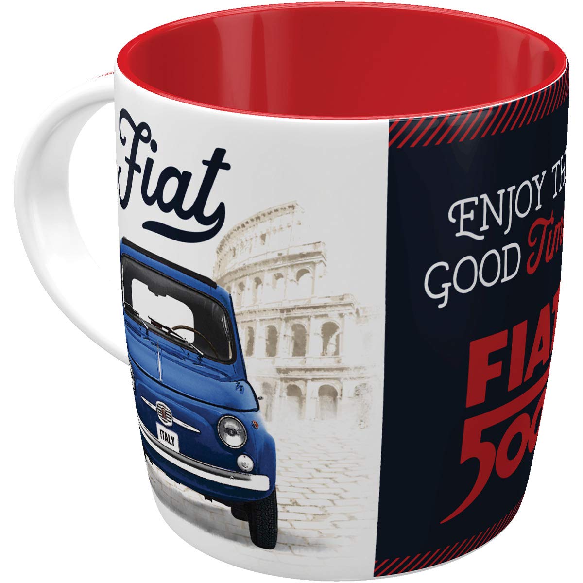 Nostalgic-Art Retro Coffee Mug 330ml Fiat 500 - Enjoy The Good Times - Gift Idea for Fiat Accessories Fans Original Licensed Product (OLP) Ceramic Mug for Coffee Vintage Design