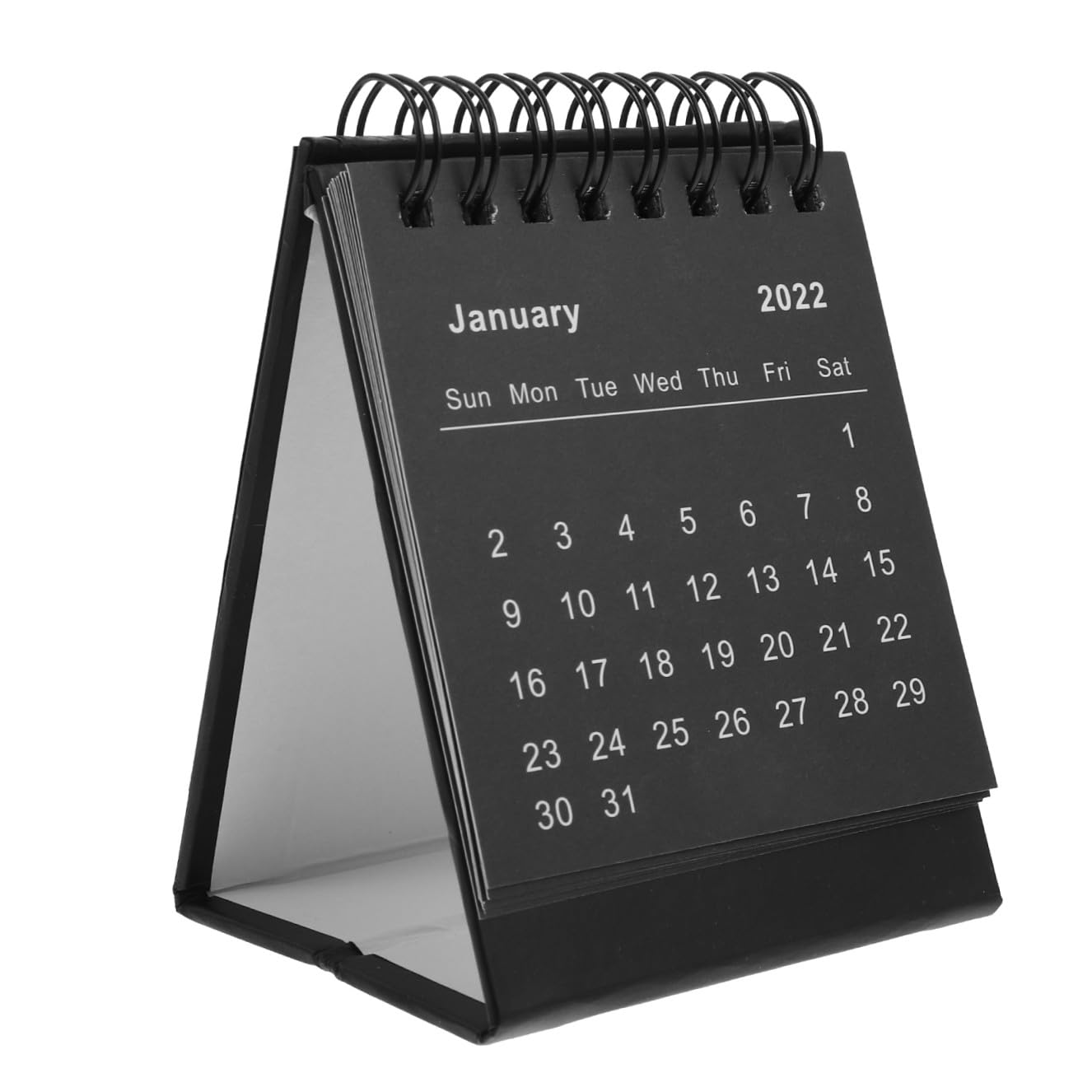 NUOBESTY 2023 Calendar Pure Color Mini Calendar Schedule Planner Organiser Table s Desk Memo for Office Home (Black)