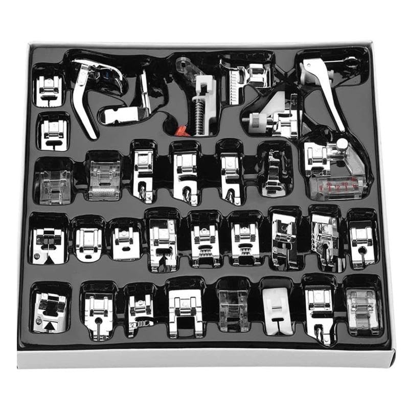 32Pcs Sewing Machine Presser Foots Set, Sewing Machine Accessories Kit for Brother, Babylock, Singer, Janome, Elna, Toyota, New Home, Simplicity, Necchi, Kenmore, and White Low Shank Sewing Machines
