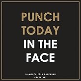 Graphique 2026 Punch Today in the Face Wall Calendar | 12” x 12” | Thick Paper | Home & Office Organizer | Large Monthly Grid