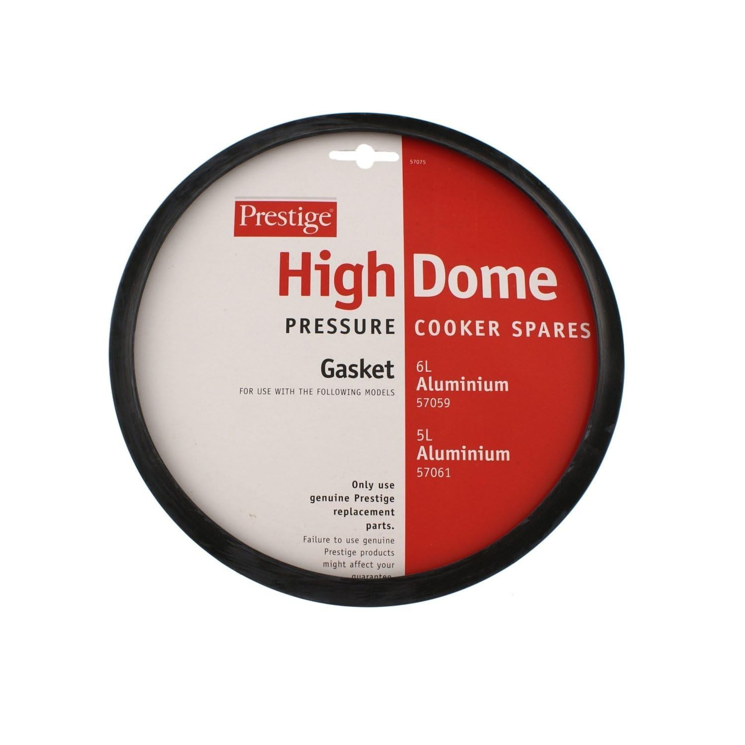 PRESTIGE Pressure Cooker Gasket, 5.0 liters - Black (Spares for Models 57059, 57061, 57062, 53078, 55158)