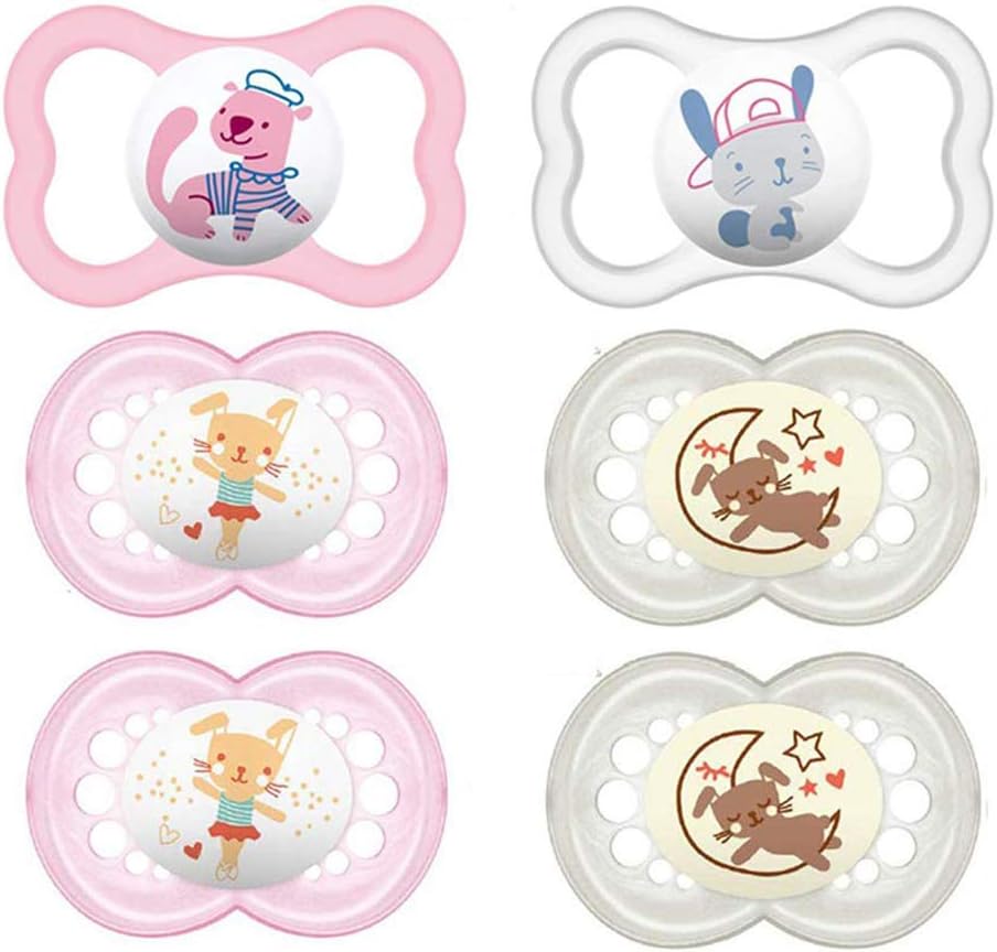 MAM Dummy 16+ Silicone Day & Night pack, 6 pieces Amazon.co.uk Baby