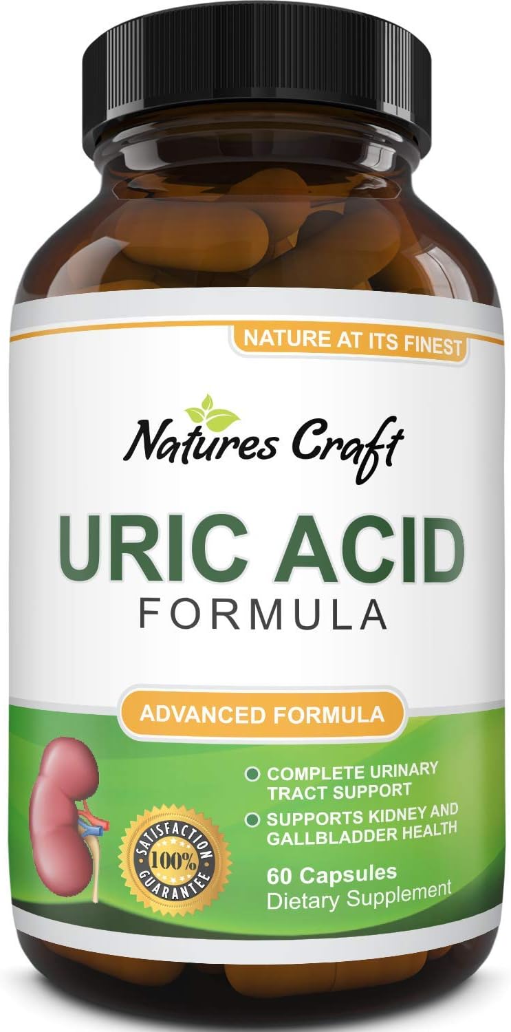 Uric Acid Kidney Support Vitamins for Men and Women – Herbal Cleanse Detox for Joint Comfort Muscle Recovery Pure Tart Cherry Milk Thistle and Bromelain Antioxidant Dietary Supplement: Health & Personal Care