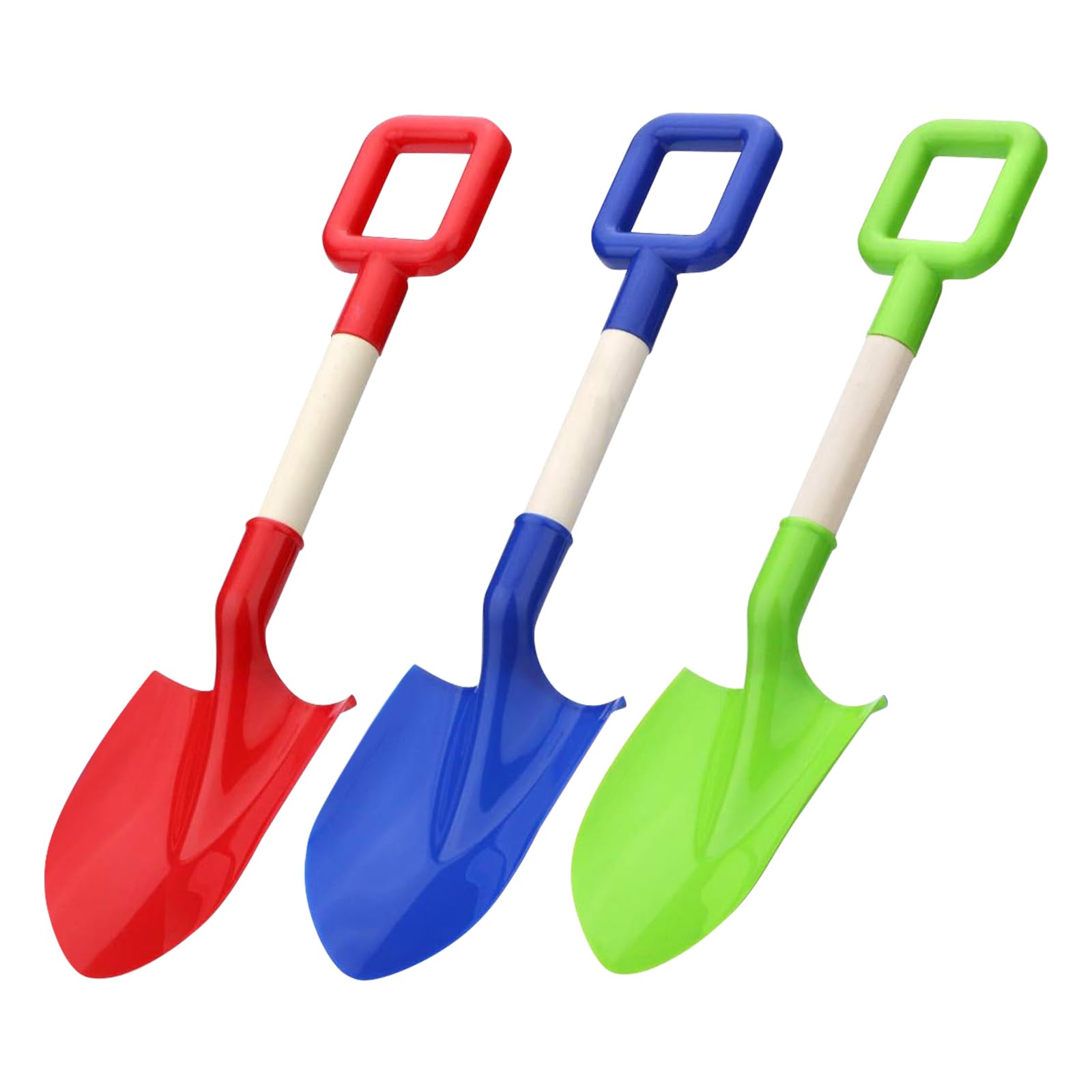 Sand Shovels for Children with Wooden Handle – Set of 3 40 cm for Beach, Snow and Garden