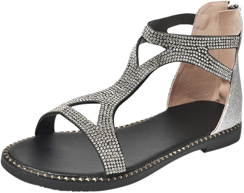 sandales plates strass