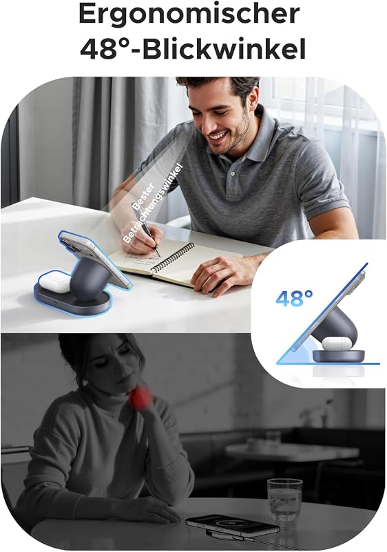 Zapix 2-in-1 Qi2 25W Magnetisches Kabelloses Ladegerät, zertifiziert